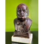 Bronze Bust Winston S Churchill Signed By Artist-R A Pickering 1949