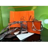 Hermes Paris- Jumbo Bracelet With Black Tech Cord And Chrome Hook Clasp