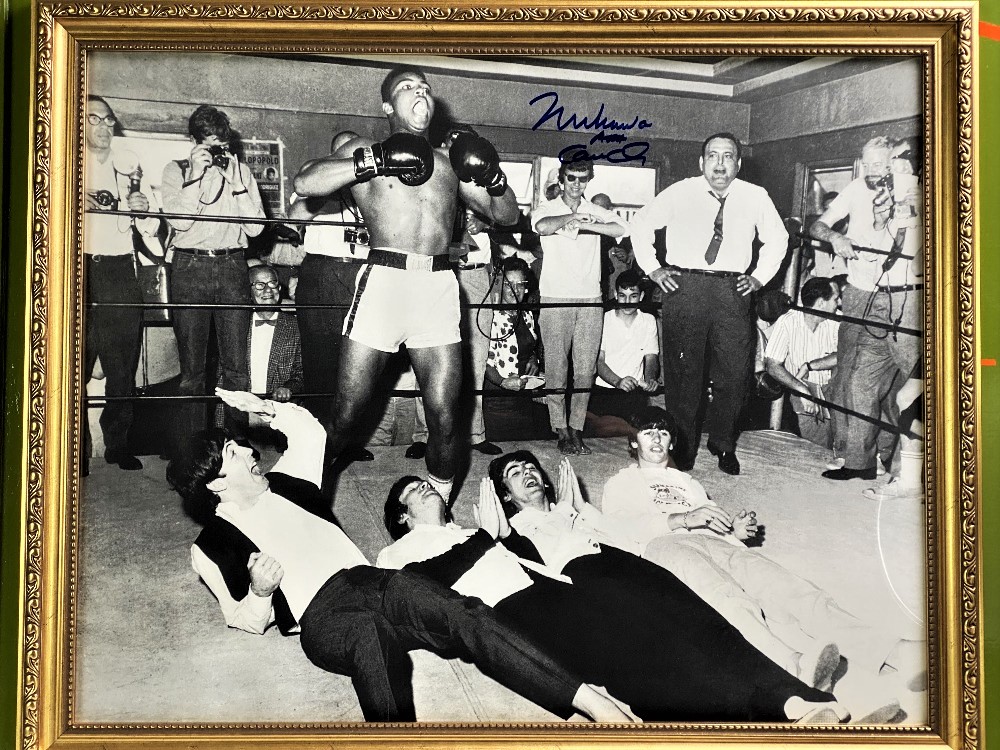 Muhammad Ali Signed Standing Over Beatles Framed Picture - Image 4 of 5