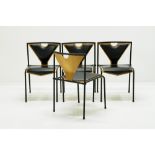 Hartvig Olsen and Erik Simonsen For EH Furniture Black Vinyl Plywood Chairs
