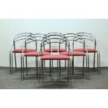 Set of 6 Italian Postmodern Chrome Side Chairs