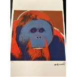 Andy Warhol Numbered Lithograph 'Orangutan' #40/100 Ltd Edition & Ornate Framed.