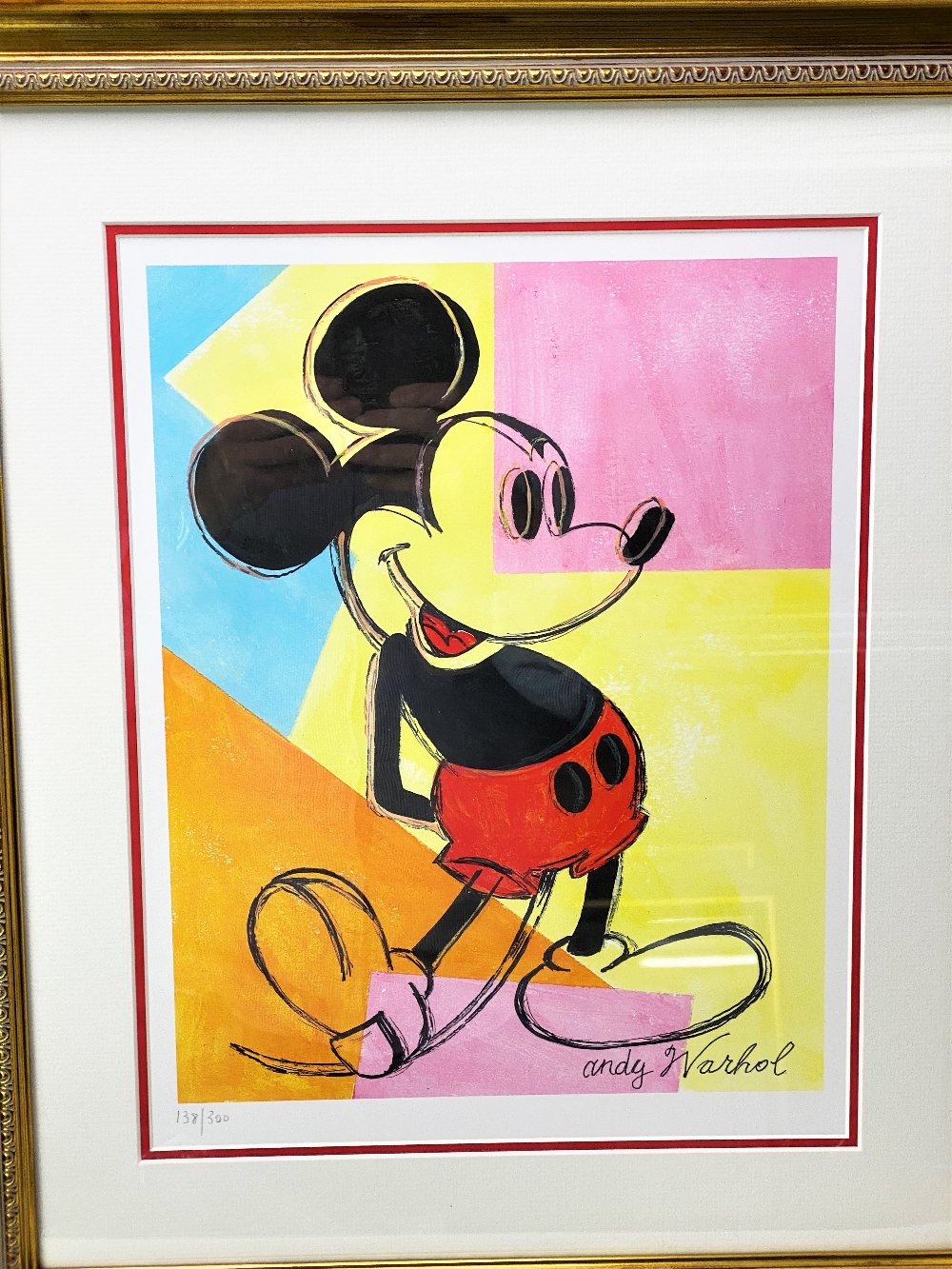 Andy Warhol (1928-1987) “Mickey” Numbered Lithograph, Ornate Framed. - Image 2 of 6