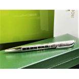 Rolex Official Merchandise Silver "Square" Design Ballpoint Pen & Case, Ex Display Example