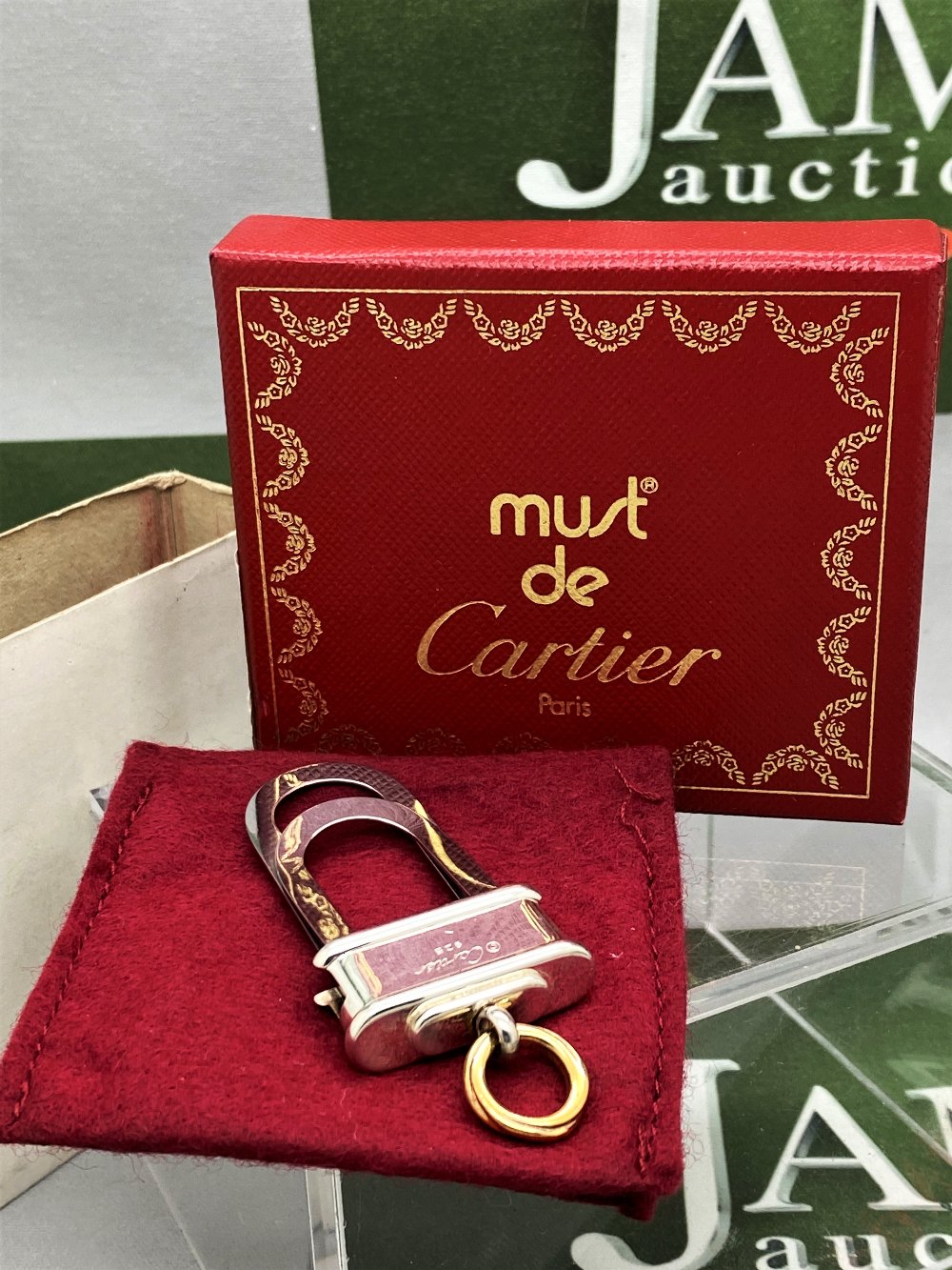 Cartier Paris -Extremely Rare Sterling Silver 925 & Gold Key Ring / Money Clip - Image 2 of 9