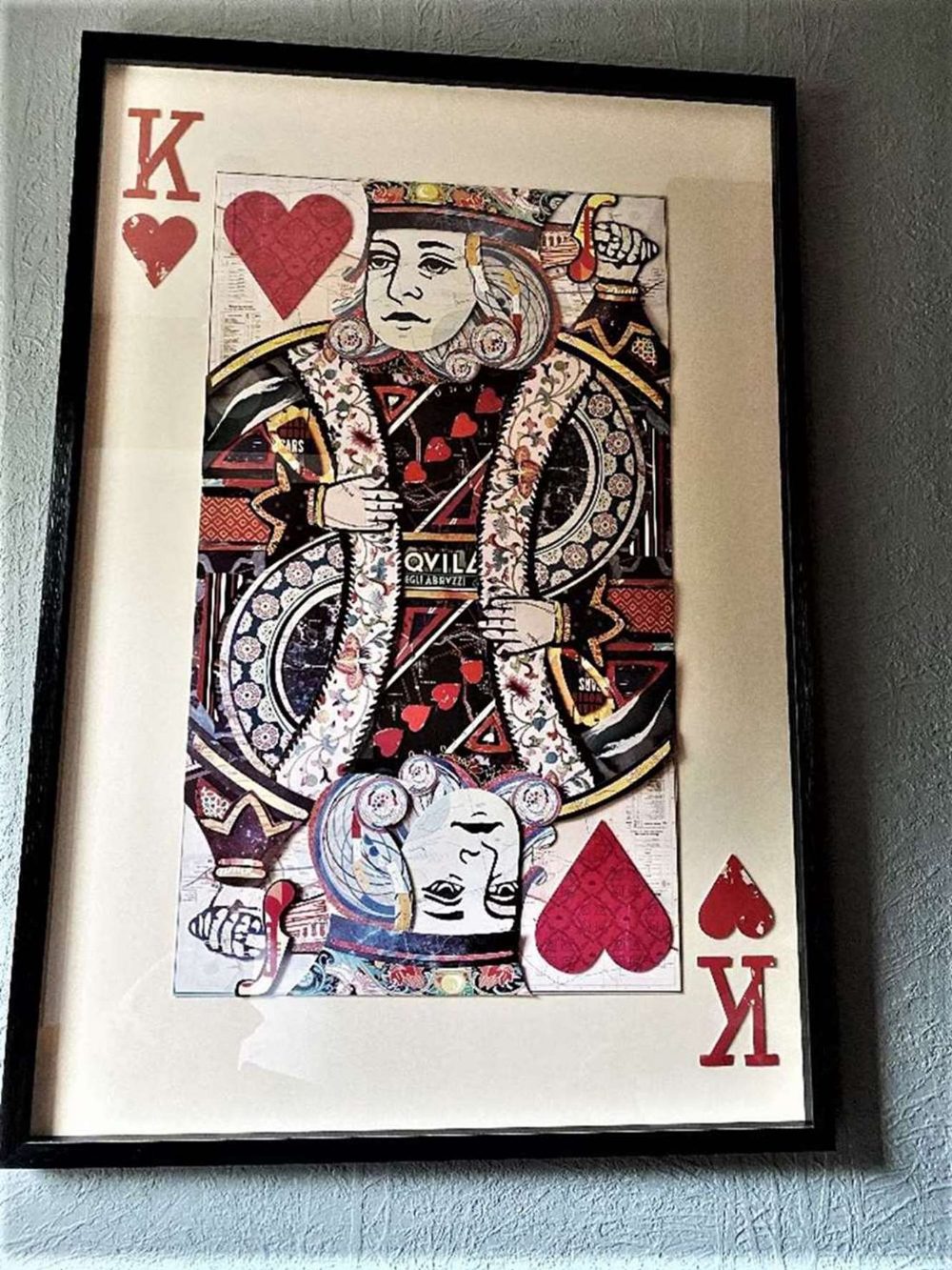 Stunning & Huge 59 x 37 Inch Decoupage "King Of Hearts" Display- Blackjack Set