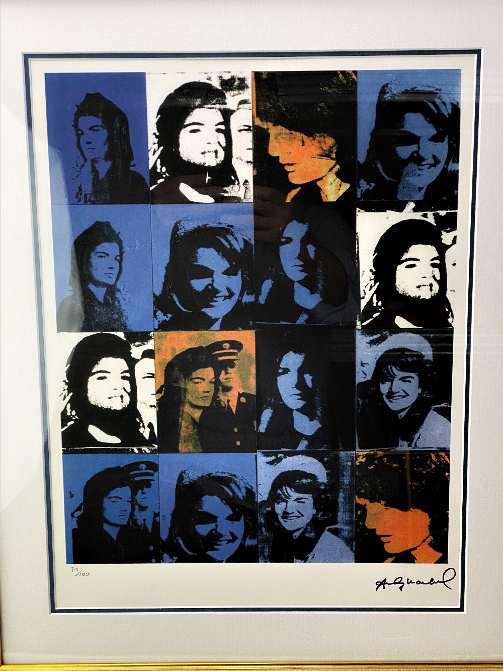 Andy Warhol (1928-1987) “Jackie Kennedy ” Numbered #75/100 Lithograph, Ornate Framed. - Image 2 of 4