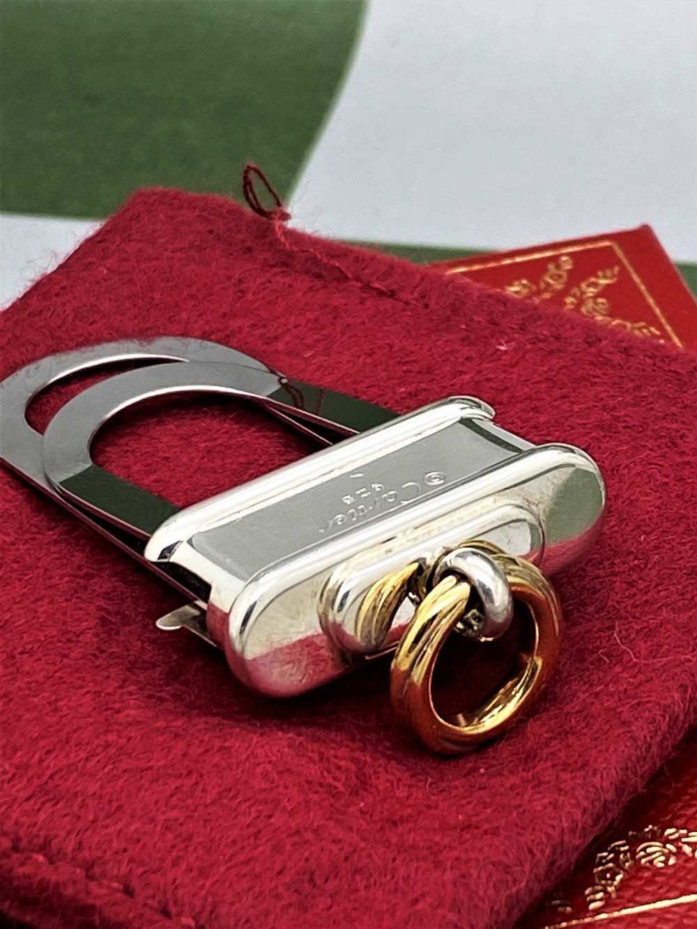 Cartier Paris -Extremely Rare Sterling Silver 925 & Gold Key Ring / Money Clip - Image 3 of 9