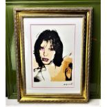Andy Warhol (1928-1987) "Mick Jagger” Castelli NY Original Numbered Lithograph #71/100, Ornate Frame