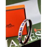 Hermes Ceramic & Silver Monogram Bracelet