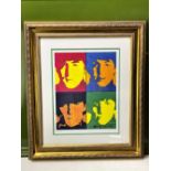 Andy Warhol (1928-1987) “The Beatles” Numbered Lithograph, Ornate Framed.