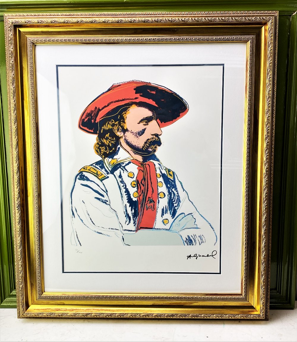 Andy Warhol (1928-1987) “General Custer” Numbered #51/100 Lithograph, Ornate Framed.