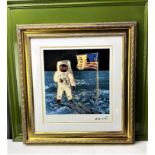 Andy Warhol "Man On The Moon" Castelli NY Original Numbered Lithograph 14/100, Ornate Framed