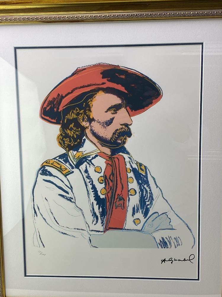 Andy Warhol (1928-1987) “General Custer” Numbered #51/100 Lithograph, Ornate Framed. - Image 2 of 7