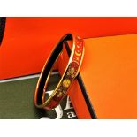 Hermes Paris -Orange Sun Monogram Gold Palted & Enamel Bracelet