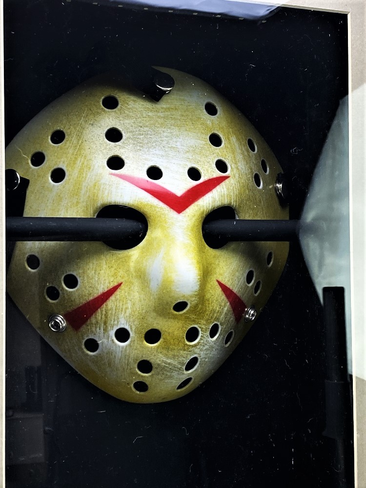 Signed 3D Friday the 13th Jason Display With Mask & Machete led lighting - Image 4 of 6