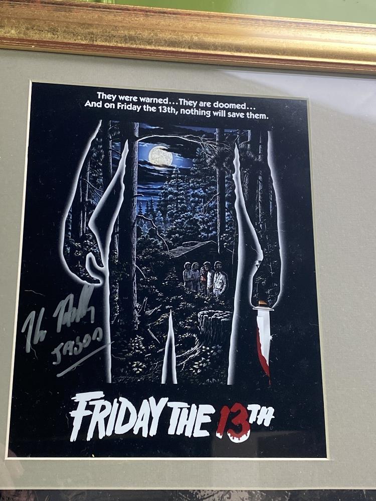 Signed 3D Friday the 13th Jason Display With Mask & Machete led lighting - Image 5 of 6