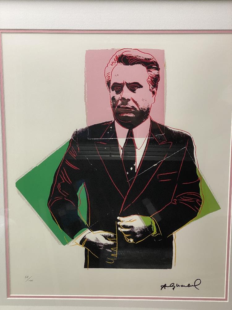 Andy Warhol-(1928-1987) "John Gotti"Castelli NY Original Numbered Lithograph #58/100, Ornate Framed. - Image 2 of 6