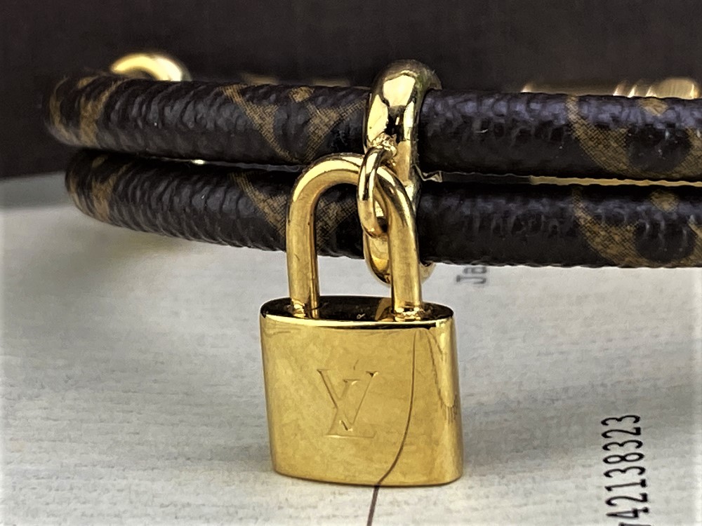 Louis Vuitton Gold Plated "Keep It Twice"& Classic Leather Monogram Bracelet - Image 2 of 6