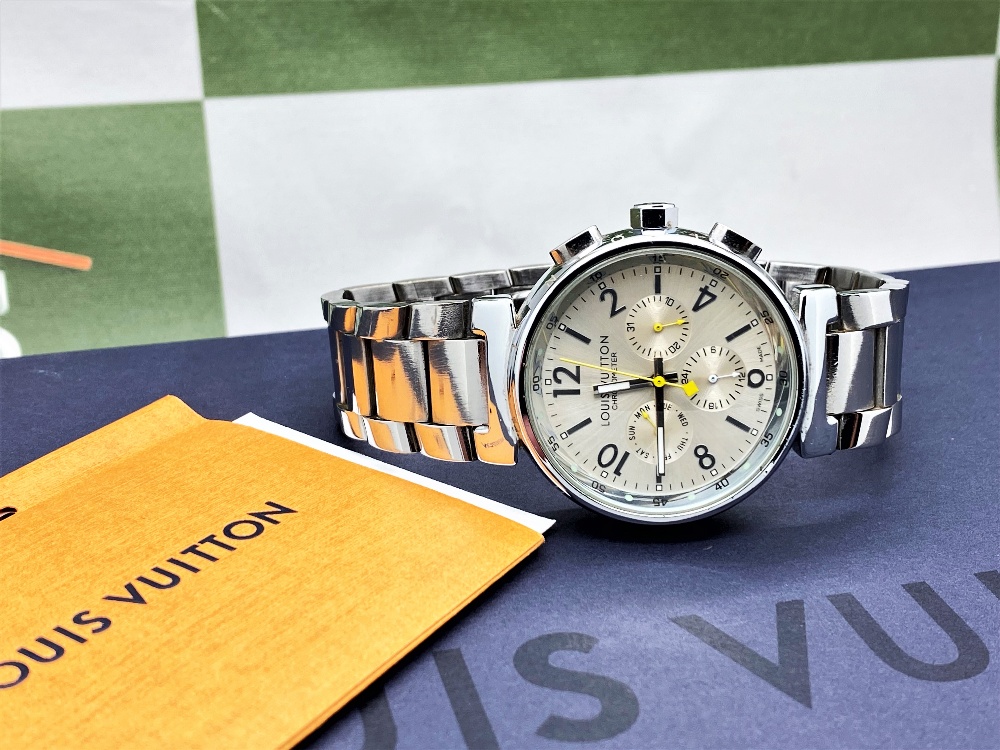 Louis Vuitton Tambour Chronograph 40mm Unisex Watch Plus Case - Image 2 of 9