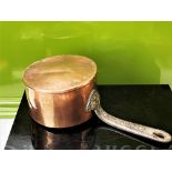 French Vintage Lined Copper Pan