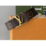 Louis Viitton Classic Monogram & Gold Plated LV Emblem Bracelet.