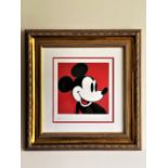 Andy Warhol (1928-1987) “Mickey Mouse” Numbered Lithograph 55/100, Ornate Framed.