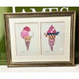 Andy Warhol" Ice Cream Fancy" Pair Lithograph/Framed