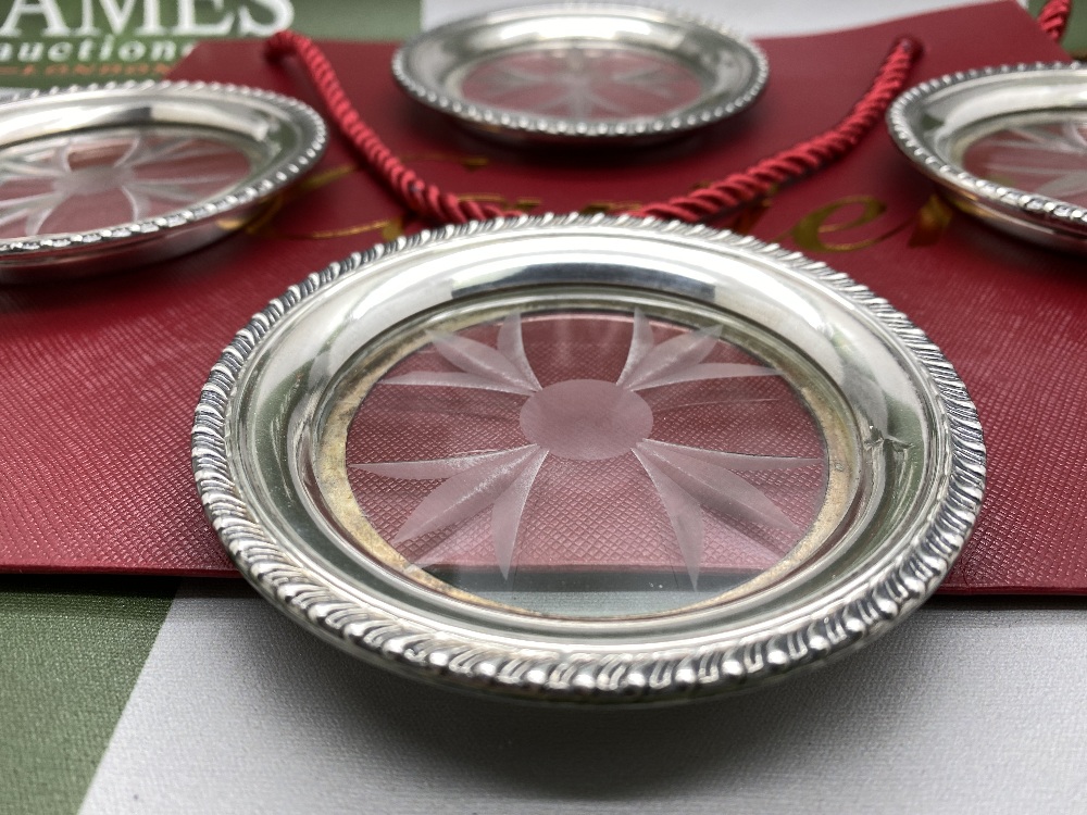 Cartier Vintage Sterling Silver And Crystal Drink Coasters - Image 6 of 6