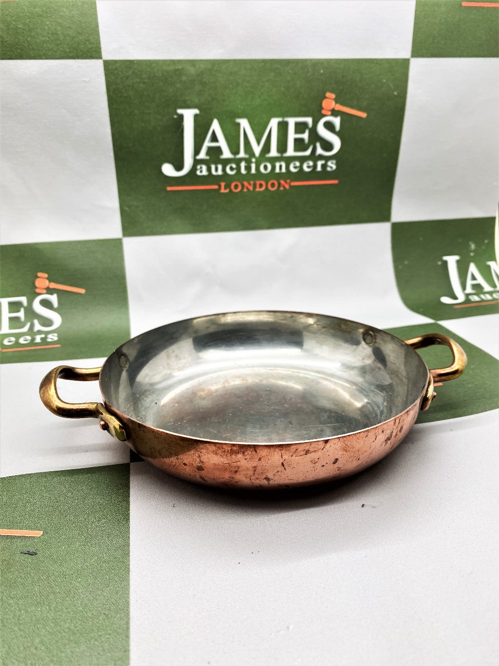 French Vintage Lined Copper Pan/Trinket Dish?