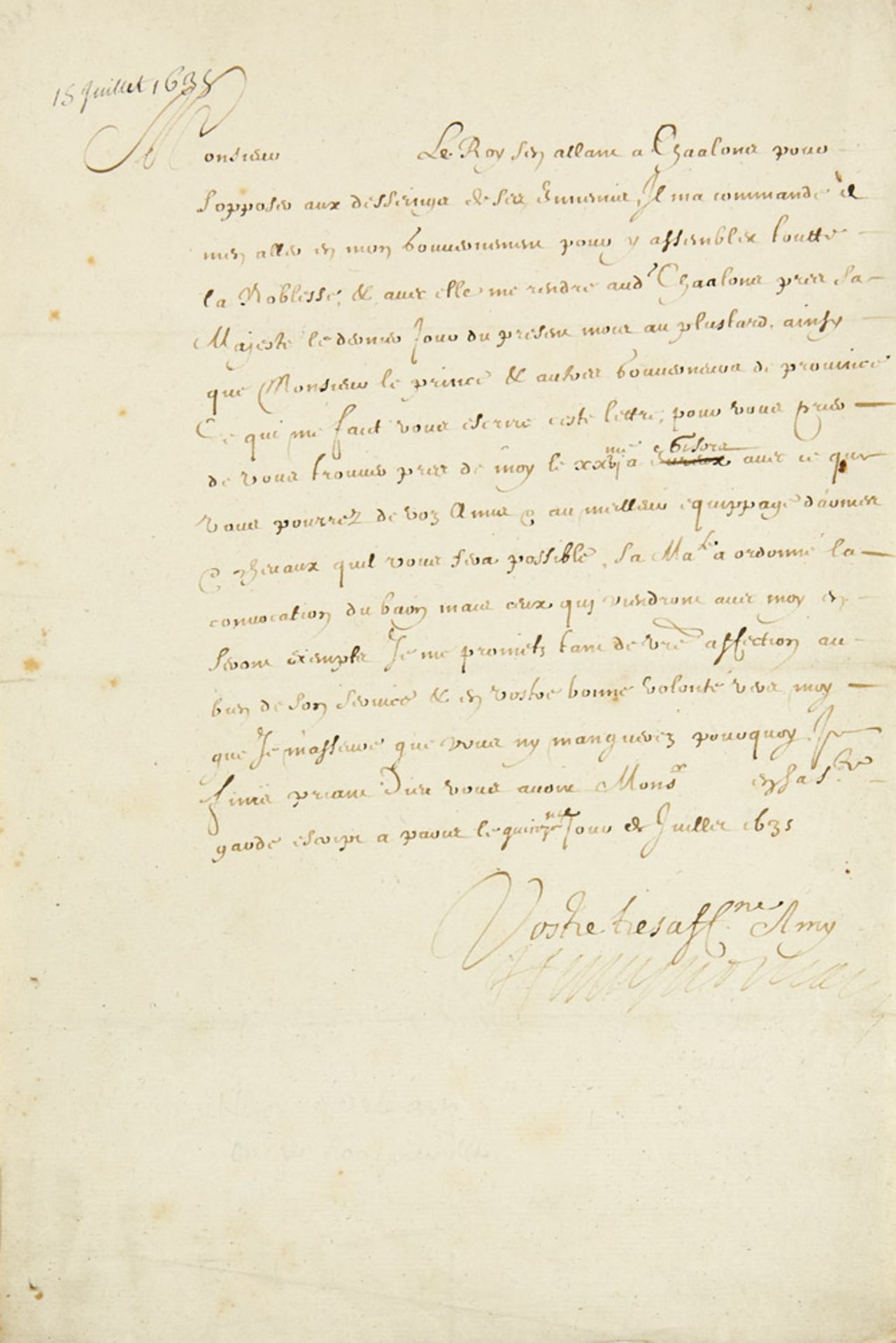 Frankreich - - Orleans Henri II. Duc de Longueville. Brief mit eigenhändiger Untersc