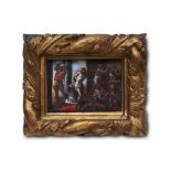 Künstler des 17./18. Jhd. - ItalienischGeißelung Christi. Öl auf Leinwand. 13 x 18,5 cm.