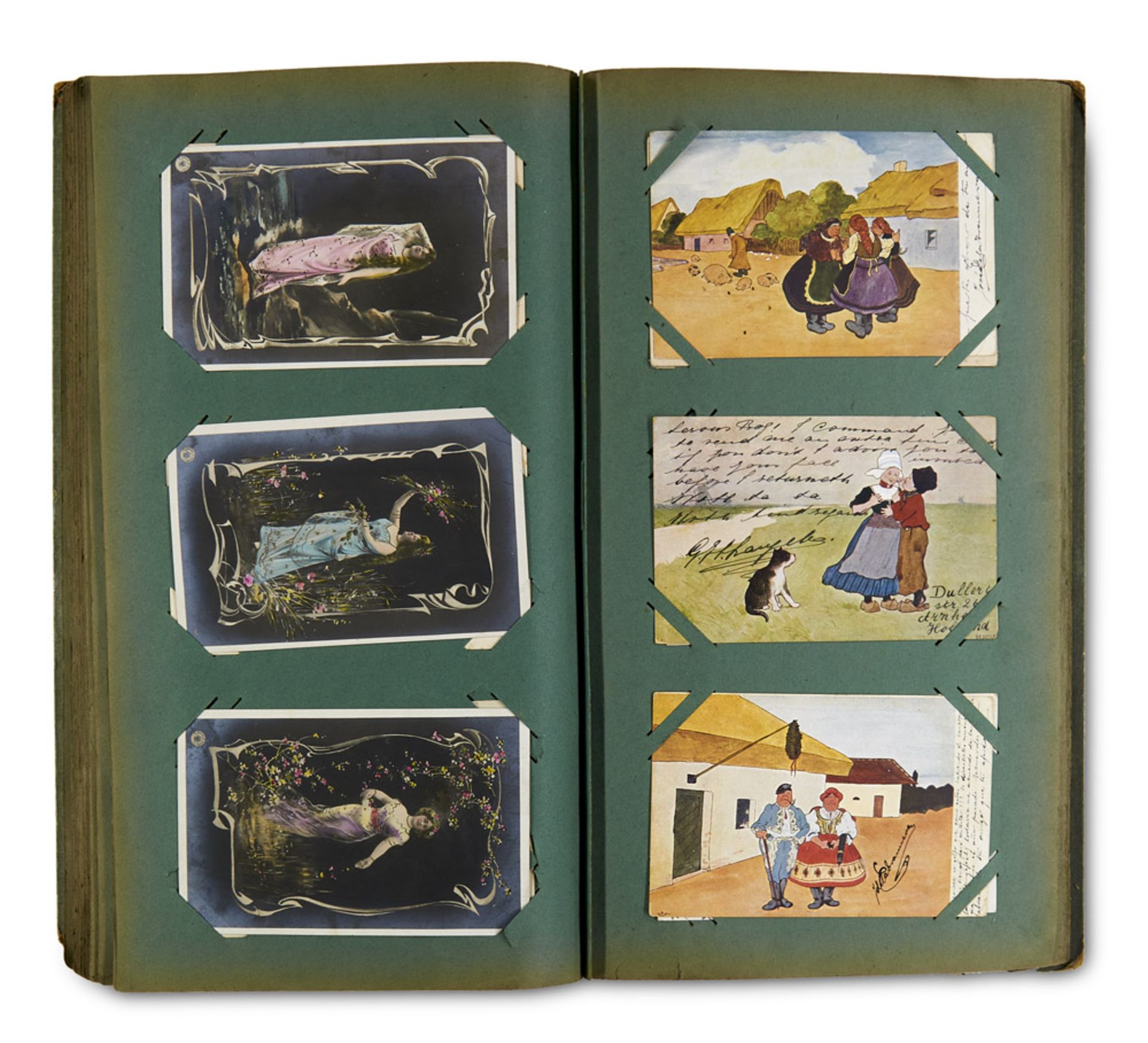Postkarten - - Album mit ca. 190 meist farb. Postkarten, ca.1898-1906, meist beschriftet und