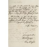 Alfred von Wolzogen. Eigenhändiger Brief mit Unterschrift an den "Königl. Professor Herrn