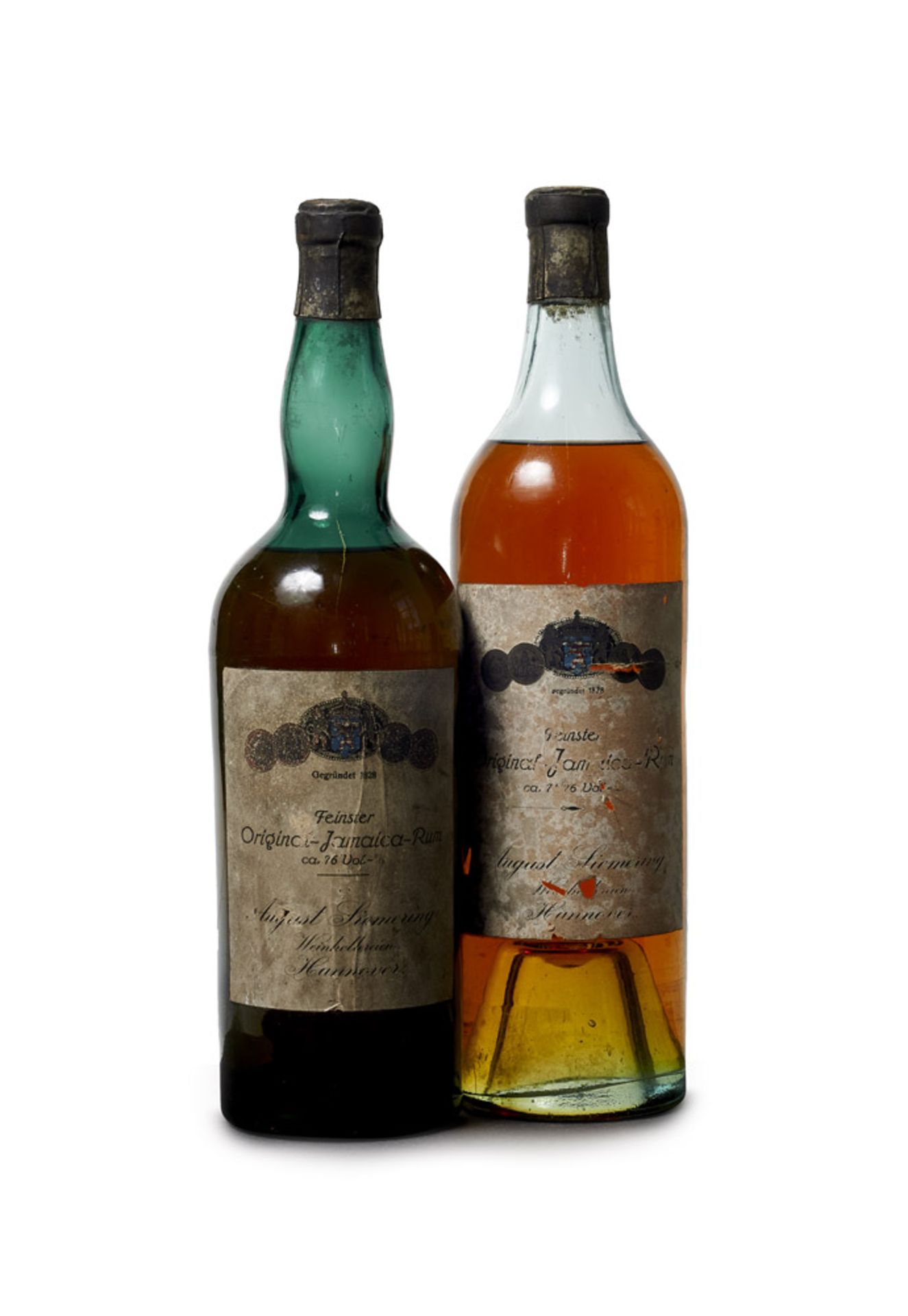 Spirituosen - Rum - - 2 Flaschen Feinster Original-Jamaica-Rum, ca. 76 Vol. August Si