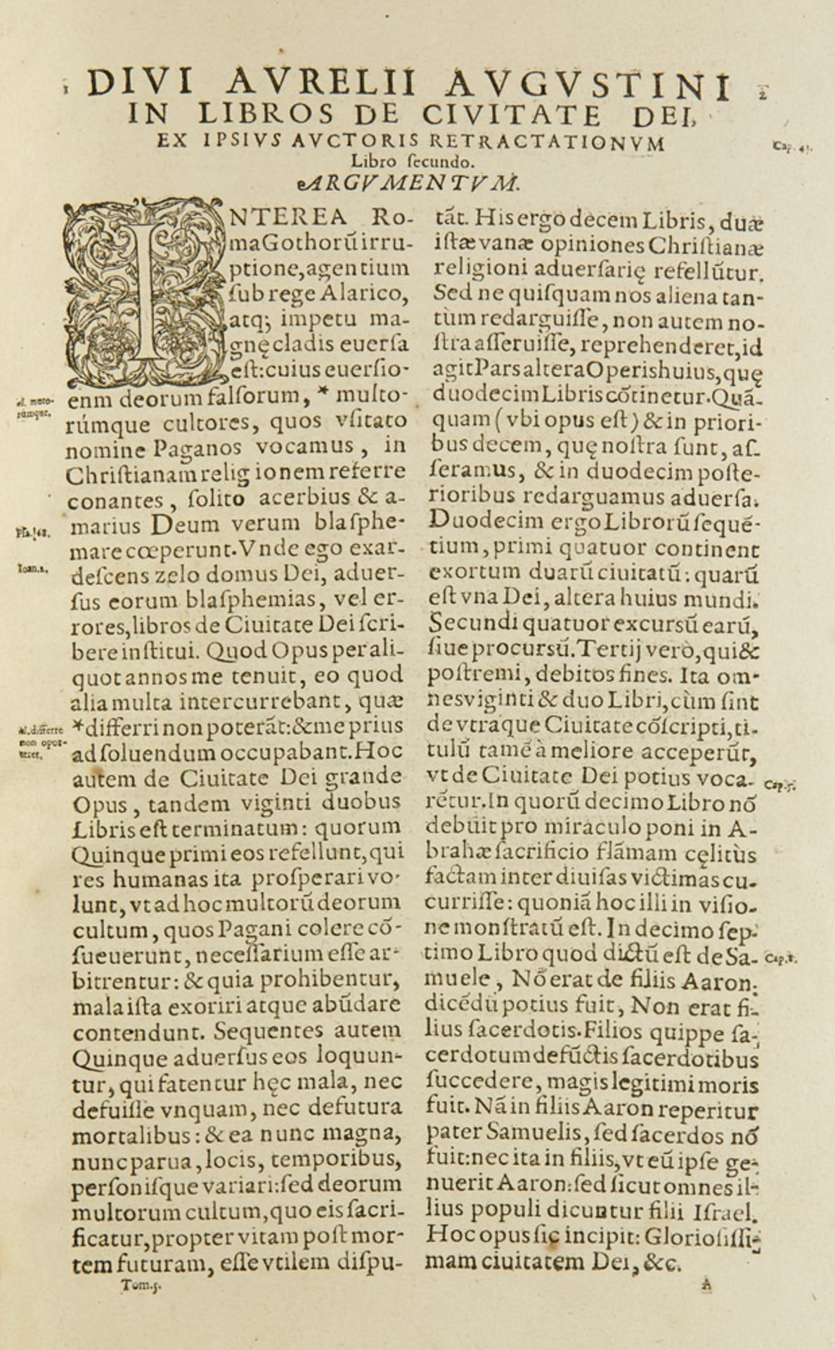 Aurelius Augustinus. De Civitate Dei libri XXIII. Mit großer Holzschnitt-Titelvignette,