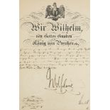 Preußen - - Kaiser Wilhelm II.. Sammlung von 5 Urkunden mit eigenhändiger Unterschr