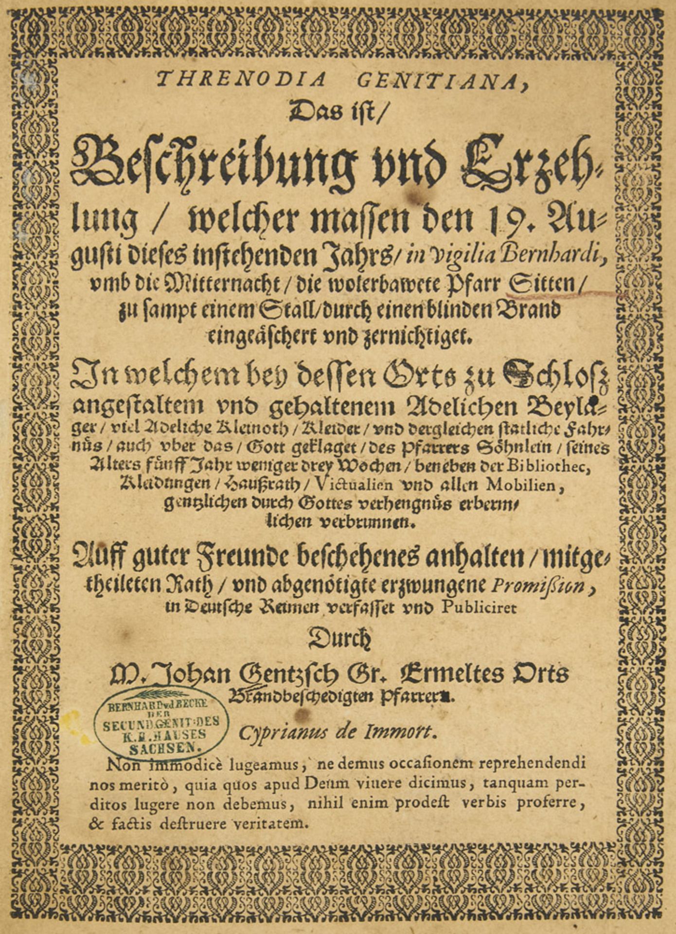 Herzöge zu Mecklenburg Johann Albrecht I. & Ulrich. Der Durchleuchtigen Hochgebornen Fürst