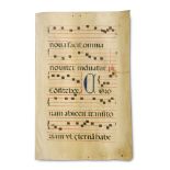 Antiphonarblätter - - Sammlung von 9 ehemals gerollten Antiphonarblättern mit Quadratno