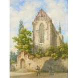 Robert Wehle (1815 Nossen - 1905 Dresden)Ansicht einer Kirche. 1881. Aquarell a