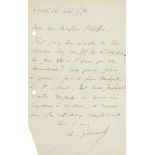 Charles Gounod (Komponist). Eigh. Brief mit original Unterschrift. o.O., 16. Mai 1870. <br