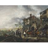 Philips Wouwerman - - 3 Graphiken nach Philips Wouwerman. Kolorierter Kupferstich bzw