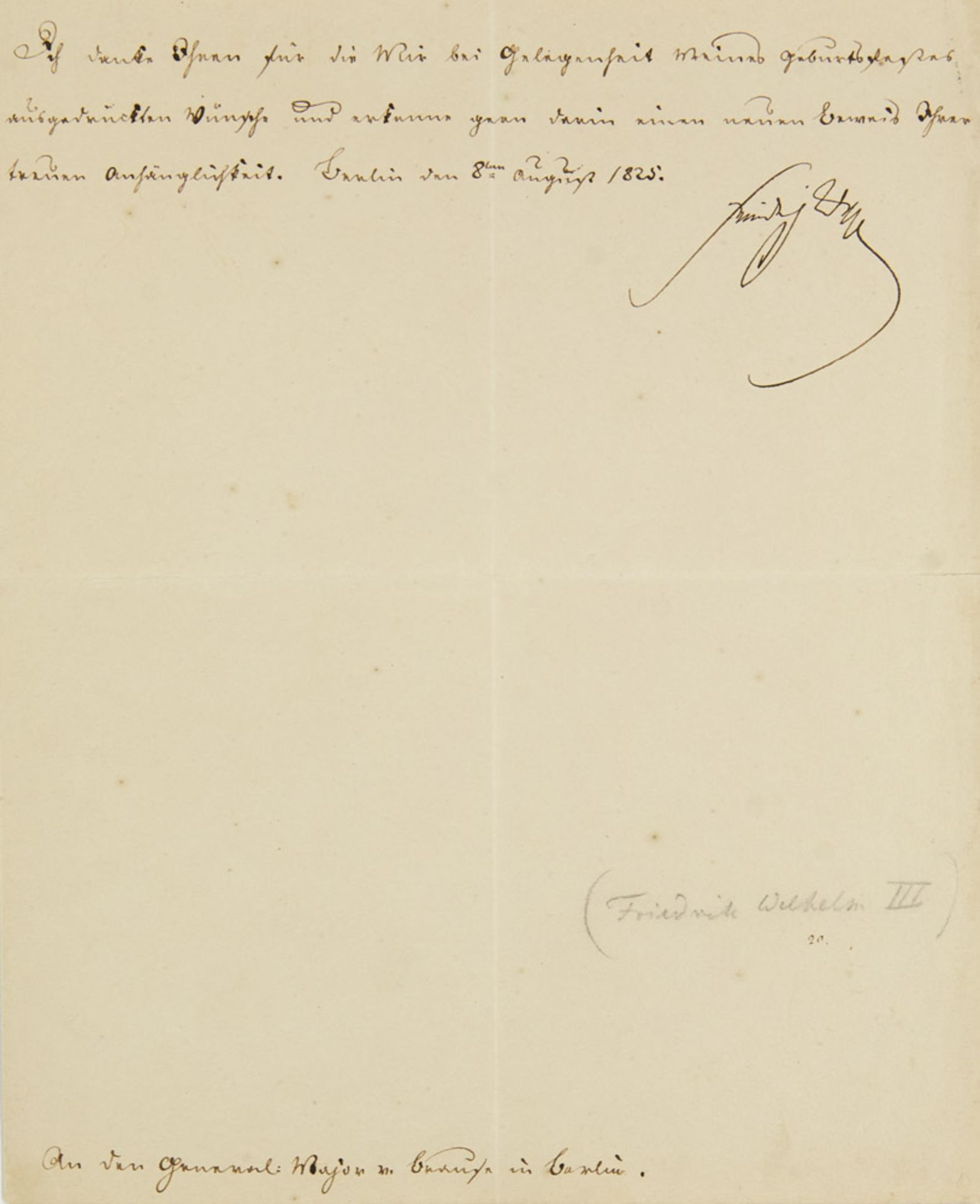 Königin Luise. Eigenhändiger Brief der Königin von Preußen (geb. Prinzessin von Mecklenb - Image 2 of 2