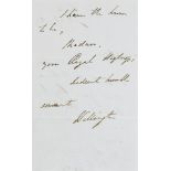 Arthur Wellesley 1st Duke of Wellington. Eigenhändiger Brief mit Unterschrift des englische