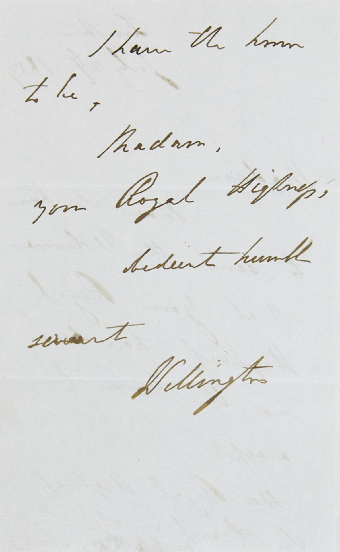 Arthur Wellesley 1st Duke of Wellington. Eigenhändiger Brief mit Unterschrift des englische