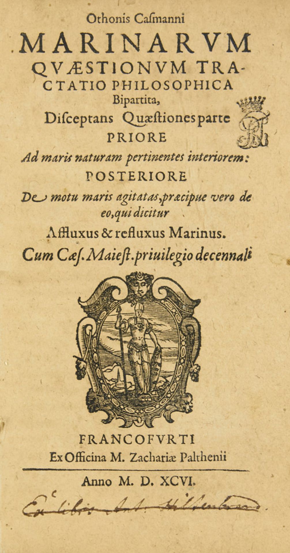 Otho Casmann. Marinarum quaestionum tractatio philosophica bipartita, disceptans quaestiones