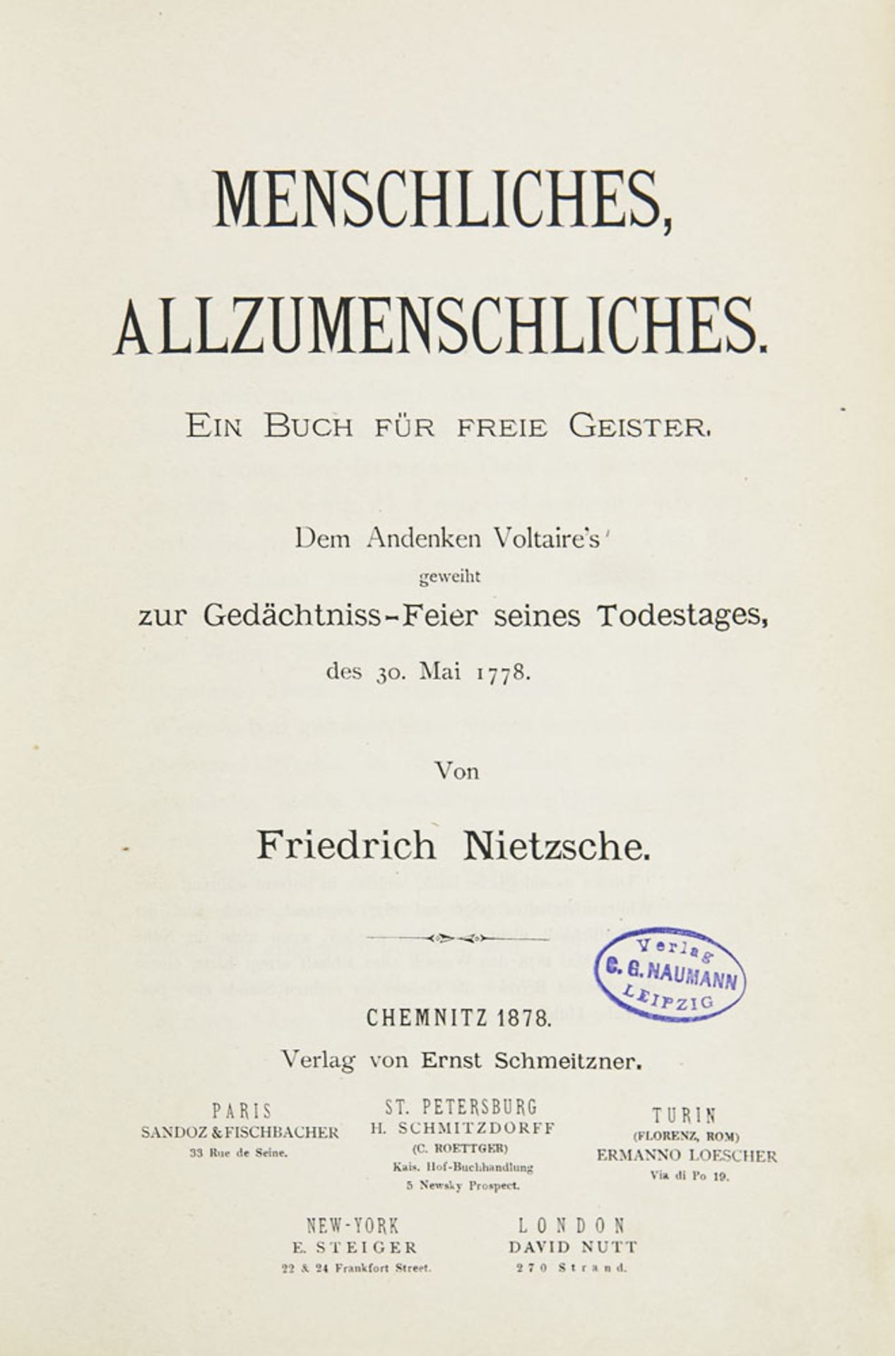 Friedrich Nietzsche. Menschliches,