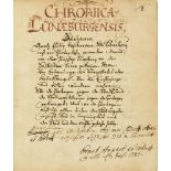 Niedersachsen - - Chronica Lünaeburgensis .Lüneburg