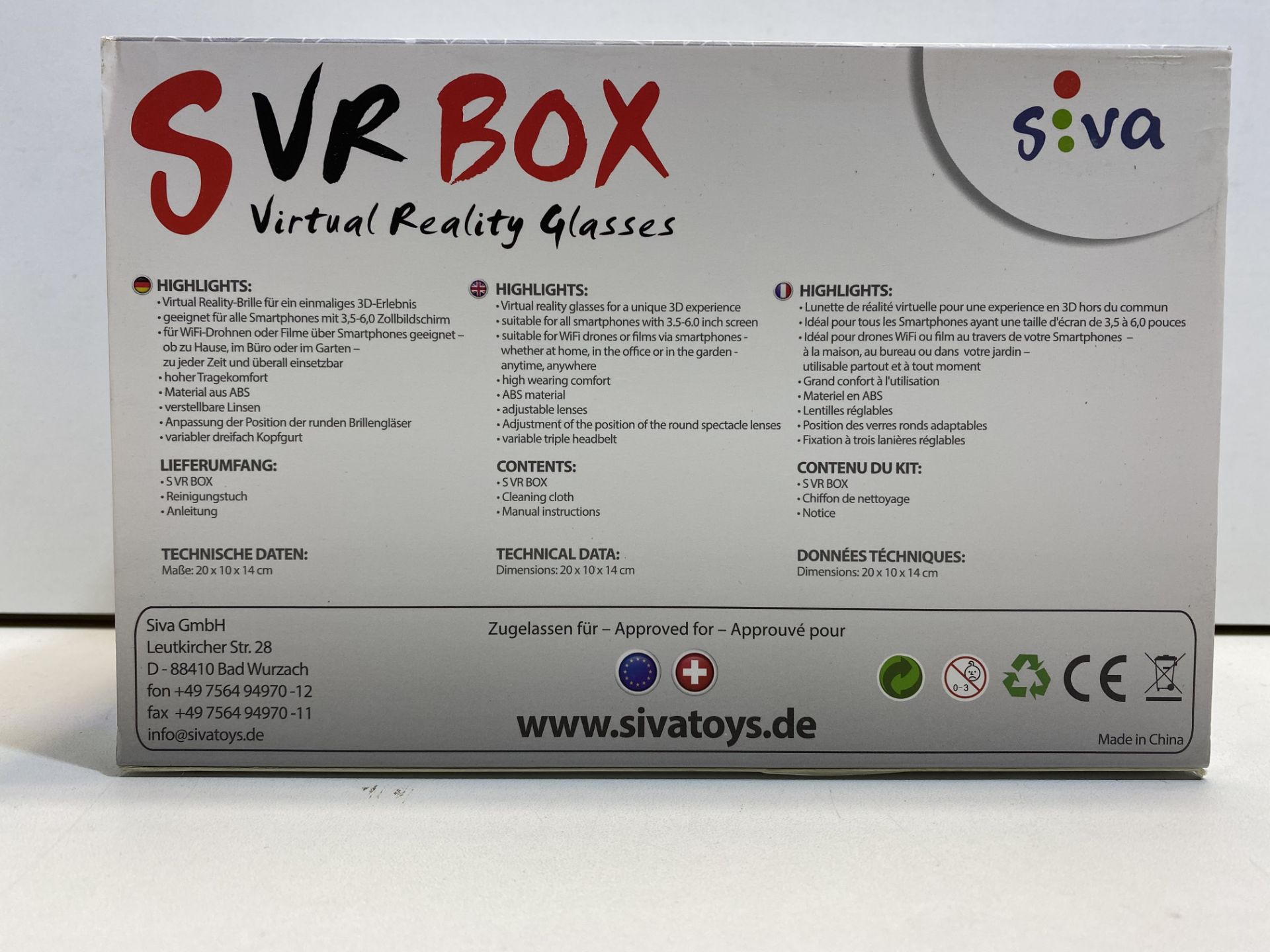 3 x Siva S VR Box - Virtual Reality Glasses | 4260371080520 - Image 3 of 4