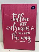 3 x "Follow Your Dreams They Know The Way" Pink Grid Notebooks | 5902277221636